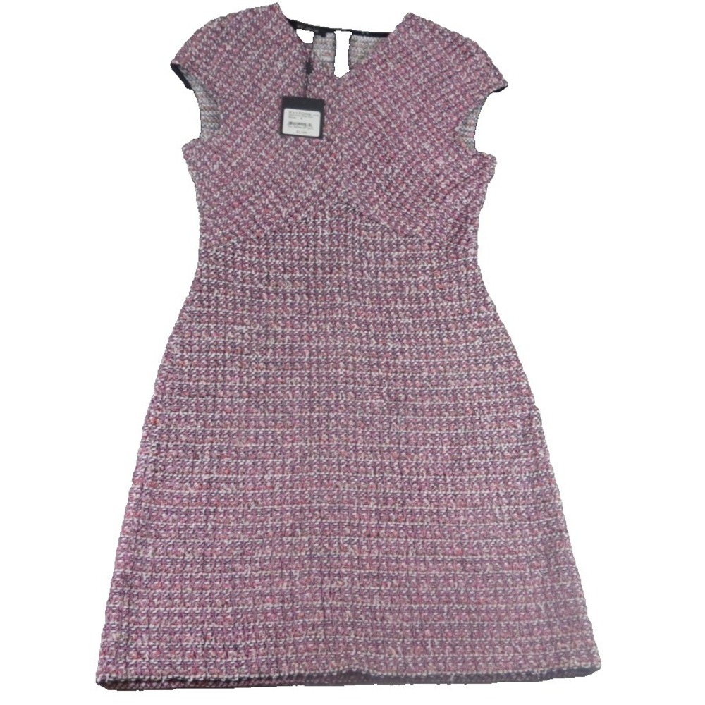 NWT St John Dress Womens‎ 4 Navy French Rose Tweed Sheath Sleeveless Knit Luxury